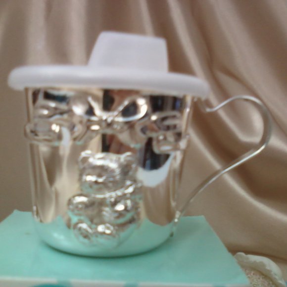 silver plated sippy cup and spoon - Picture 2 of 3